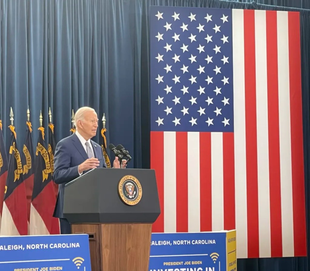 Biden visits Raleigh, announces $82 million for high-speed internet in NC