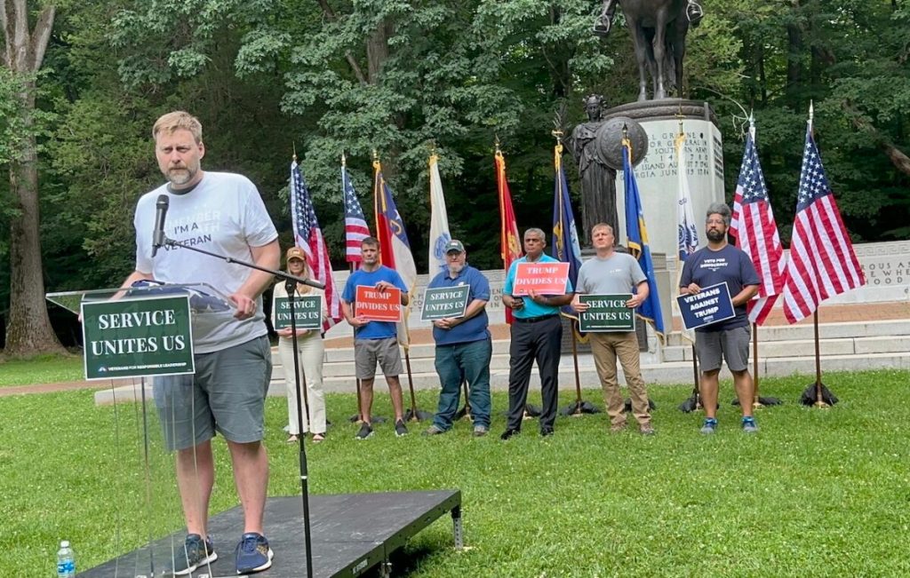 ‘Save what we fought for’: Veterans denounce Trump as a threat to America