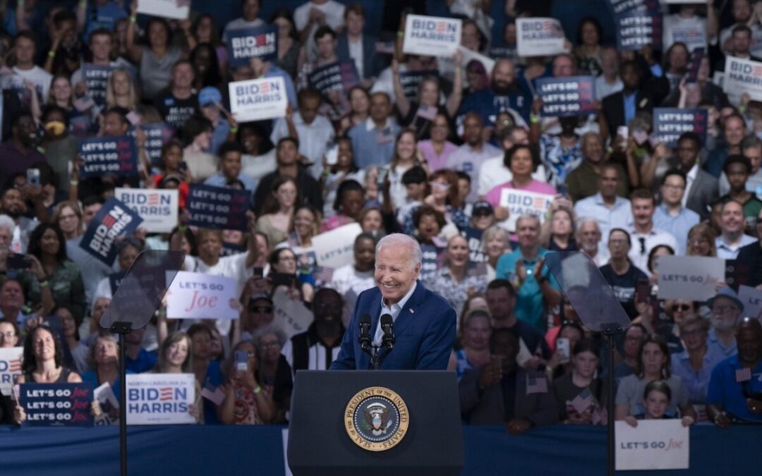 Biden gives a forceful speech in Raleigh the day after a rough debate 