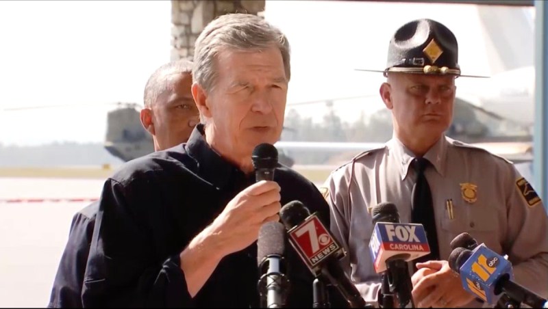 Gov. Roy Cooper speaks at press conference to give update on Hurricane Helene recovery efforts.