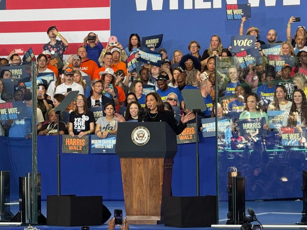 Kamala Harris makes her final pitch to North Carolina voters, highlighting a choice between ‘promise’ and ‘grievance’