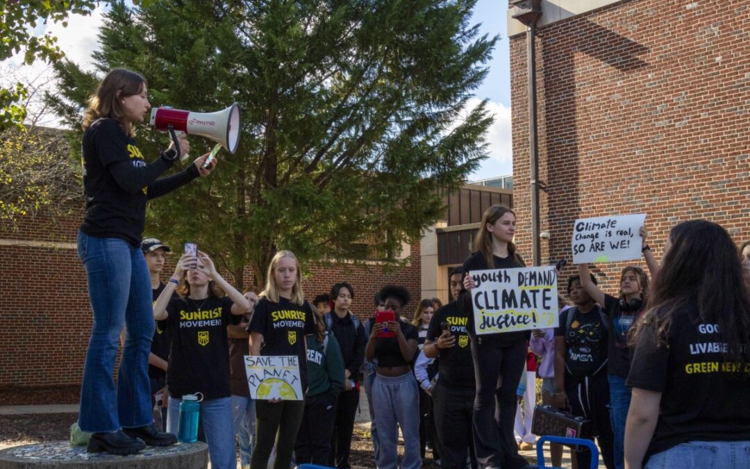 ‘Four years gone’: Trump’s new term spurs North Carolina student walk out to demand climate action