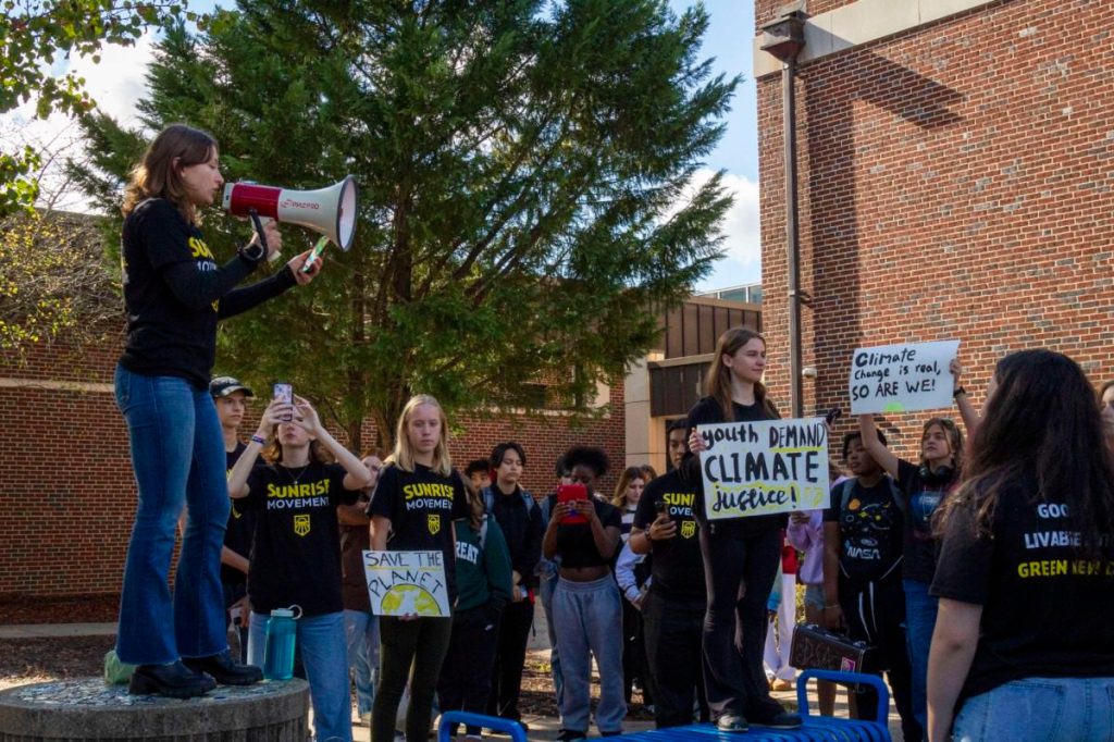 ‘Four years gone’: Trump’s new term spurs North Carolina student walk out to demand climate action