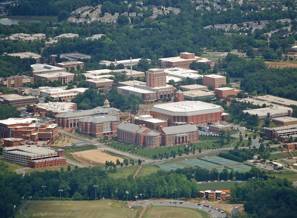 Aerial photo of UNC Charlotte’s campus.