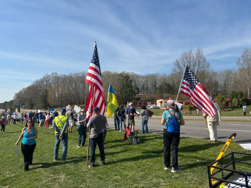 ‘Veterans are going to die’: Hundreds protest Elon Musk’s DOGE cuts in Raleigh