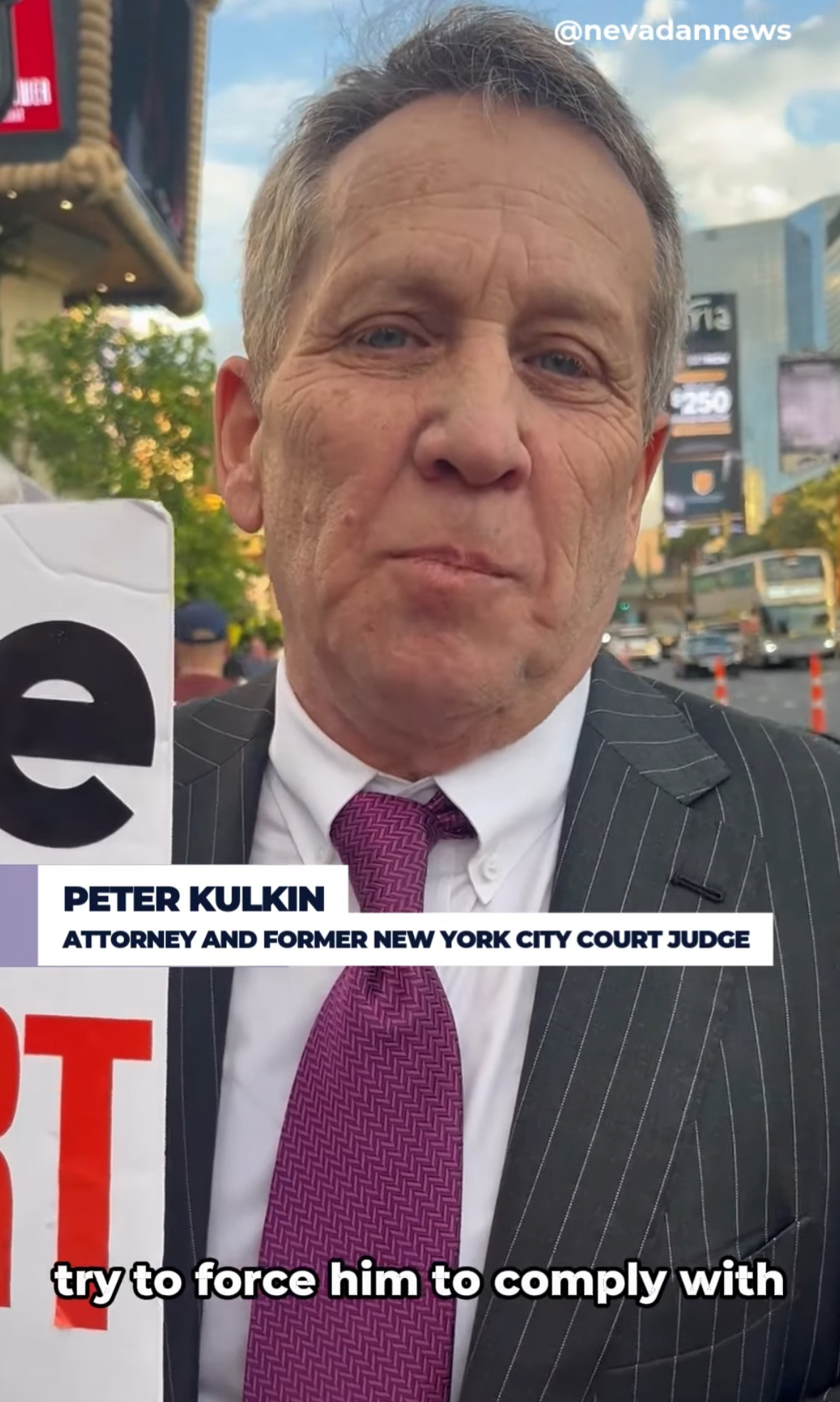 Screenshot of video interview with May Day protest attendee