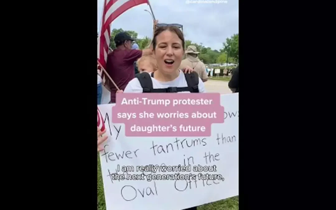 Video: Anti-Trump protester in North Carolina says she worries about daughter’s future