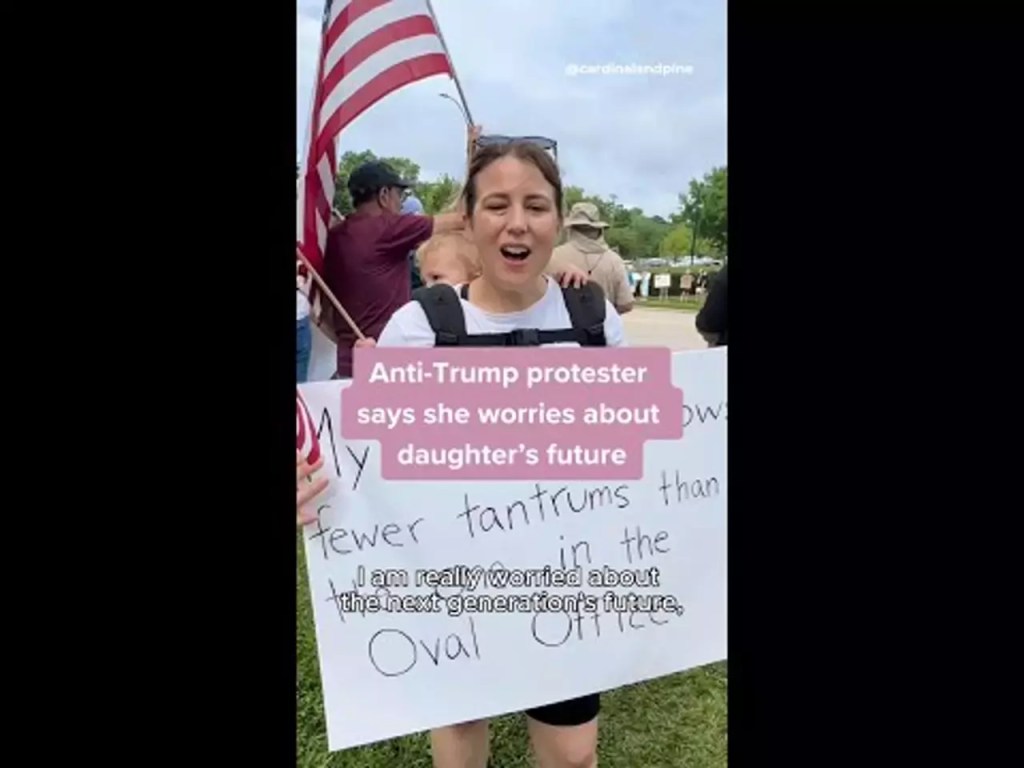 Video: Anti-Trump protester in North Carolina says she worries about daughter’s future