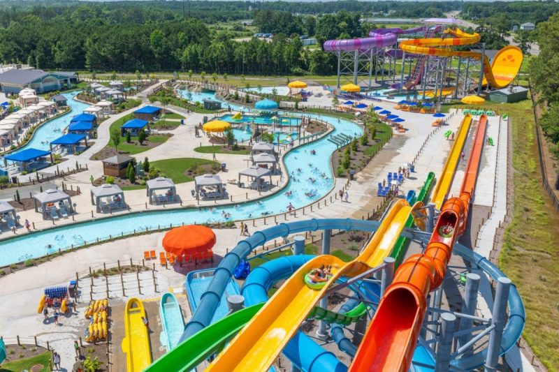 An aerial view of H2OBX Waterpark
