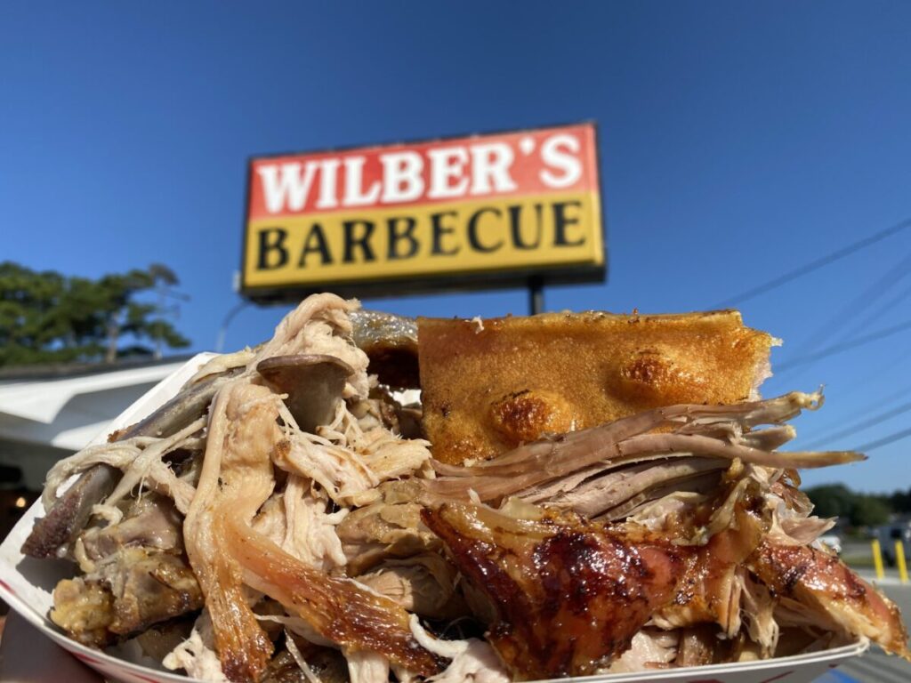 a plate of bbq