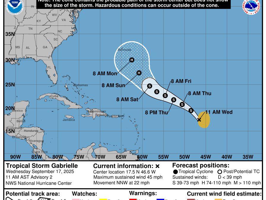 Tropical Storm Gabrielle forms in Atlantic. Will it hit North Carolina?