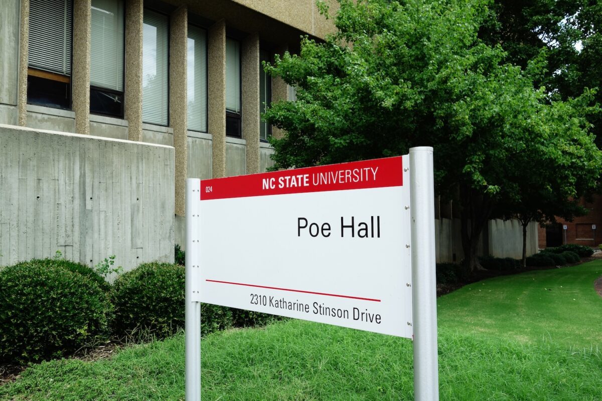 Raleigh, NC - USA - 6-7-2024: Poe Hall on the campus of NC State University. The building is suspected of containing harmful PCB chemicals with links to cancer