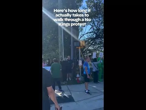 Video: How long it takes to walk through a ‘No Kings’ protest in North Carolina
