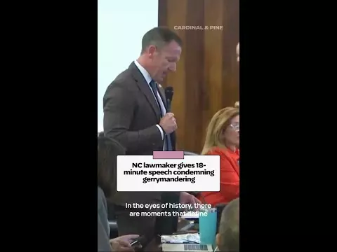 Video: NC lawmaker gives 18-minute speech condemning gerrymandering