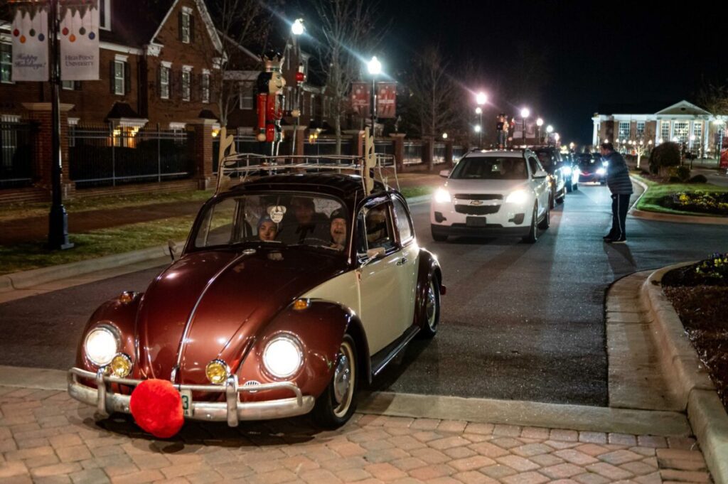 High Point University holiday lights