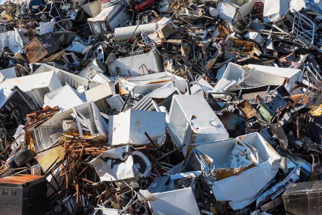 Scrap metal recycling facility, Wilmington, North Carolina, USA.