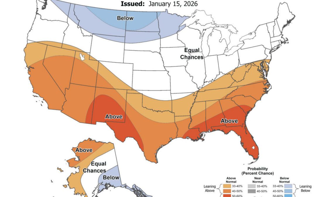 Will it be a warm spring in NC? See NOAA 2026 long-range forecast