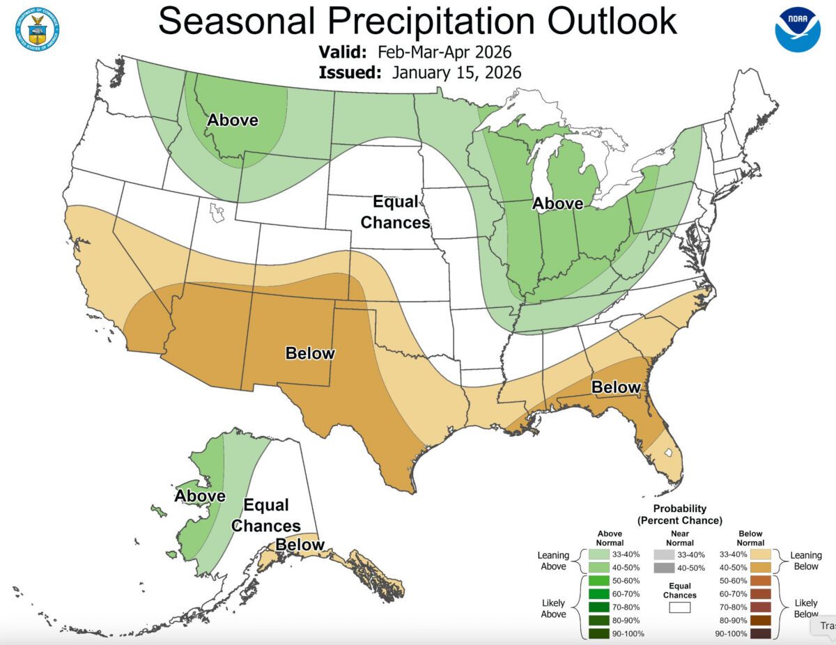 Will it be a warm spring in NC? 