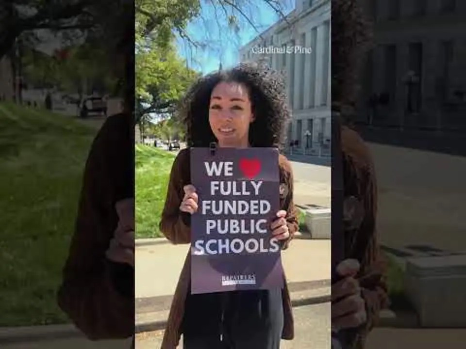 Video: NC teacher speaks out on public education funding at ‘No Kings’