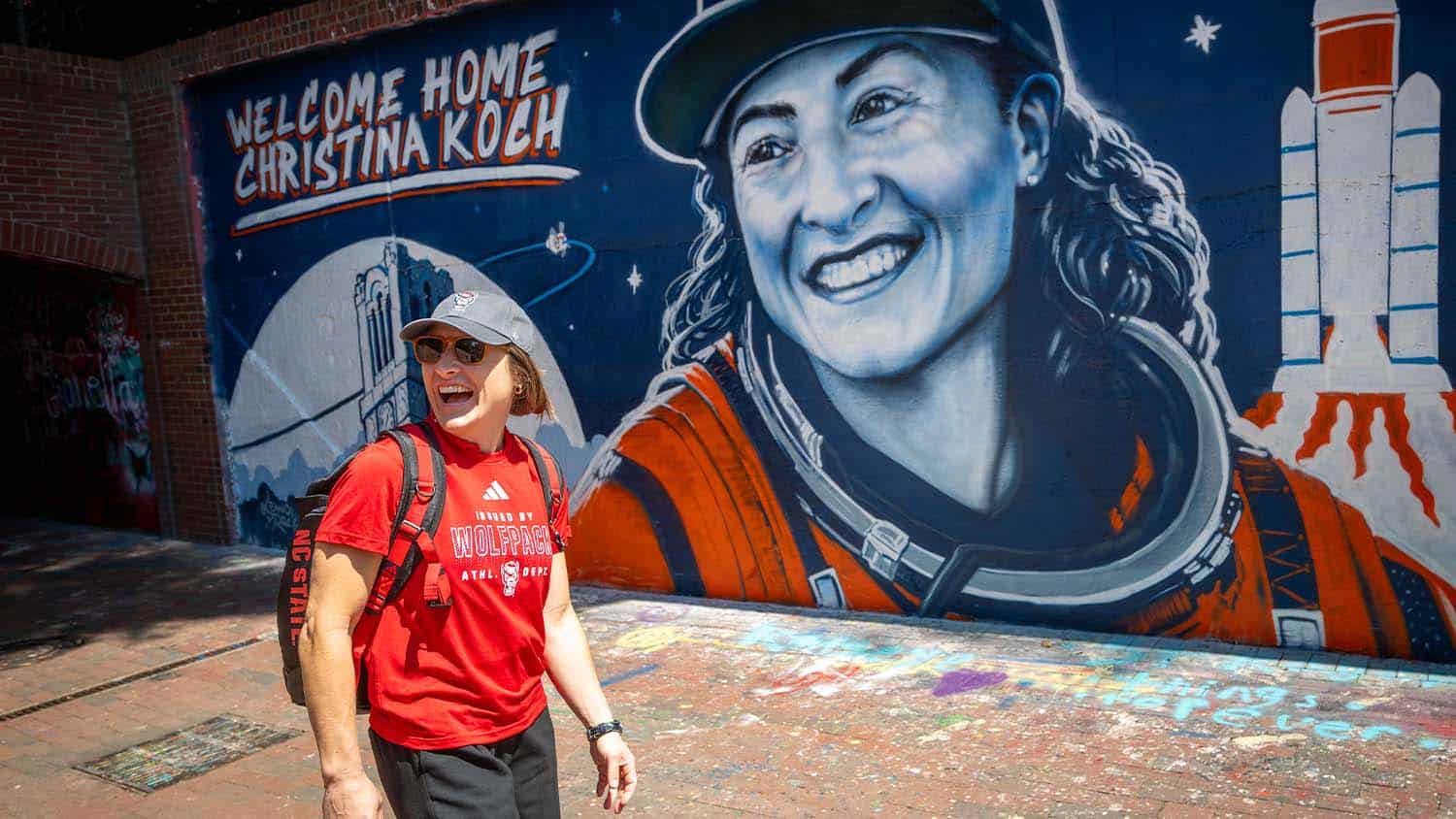 Christina Koch mural at NC State