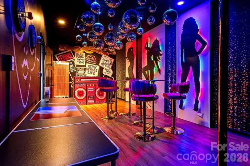 This Asheville 'bachelorette pad' includes a stripper pole, DJ booth