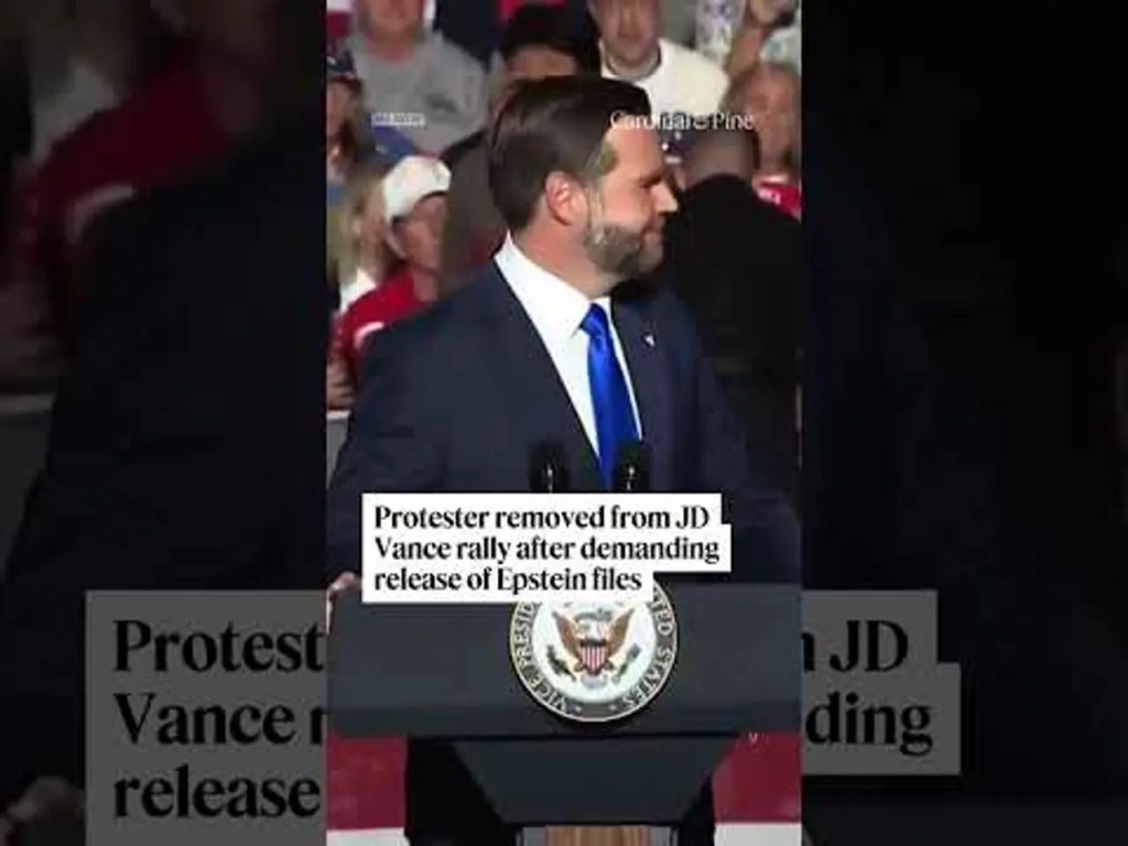 Protester removed from JD Vance rally in NC after demanding release of Epstein files